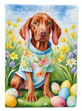 Vizsla Easter Egg Hunt House Flag 28x40 Porch Sleeve Pole Decorative Outside Yard Banner Artwork Wall Hanging, Polyester