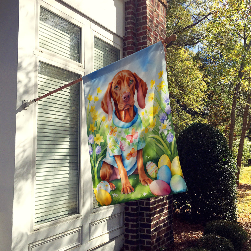 Vizsla Easter Egg Hunt House Flag 28x40 Porch Sleeve Pole Decorative Outside Yard Banner Artwork Wall Hanging, Polyester