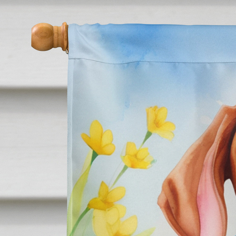 Vizsla Easter Egg Hunt House Flag 28x40 Porch Sleeve Pole Decorative Outside Yard Banner Artwork Wall Hanging, Polyester