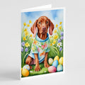 Vizsla Easter Egg Hunt Greeting Cards Pack of 8 Blank Cards with Envelopes Whimsical A7 Size 5x7