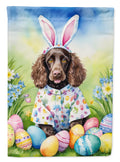 Water Spaniel Easter Egg Hunt House Flag 28x40 Porch Sleeve Pole Decorative Outside Yard Banner Artwork Wall Hanging, Polyester