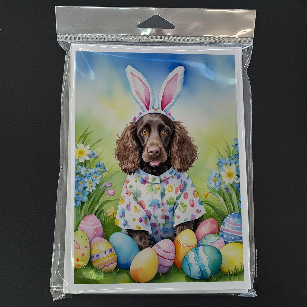 Water Spaniel Easter Egg Hunt Greeting Cards Pack of 8 Blank Cards with Envelopes Whimsical A7 Size 5x7