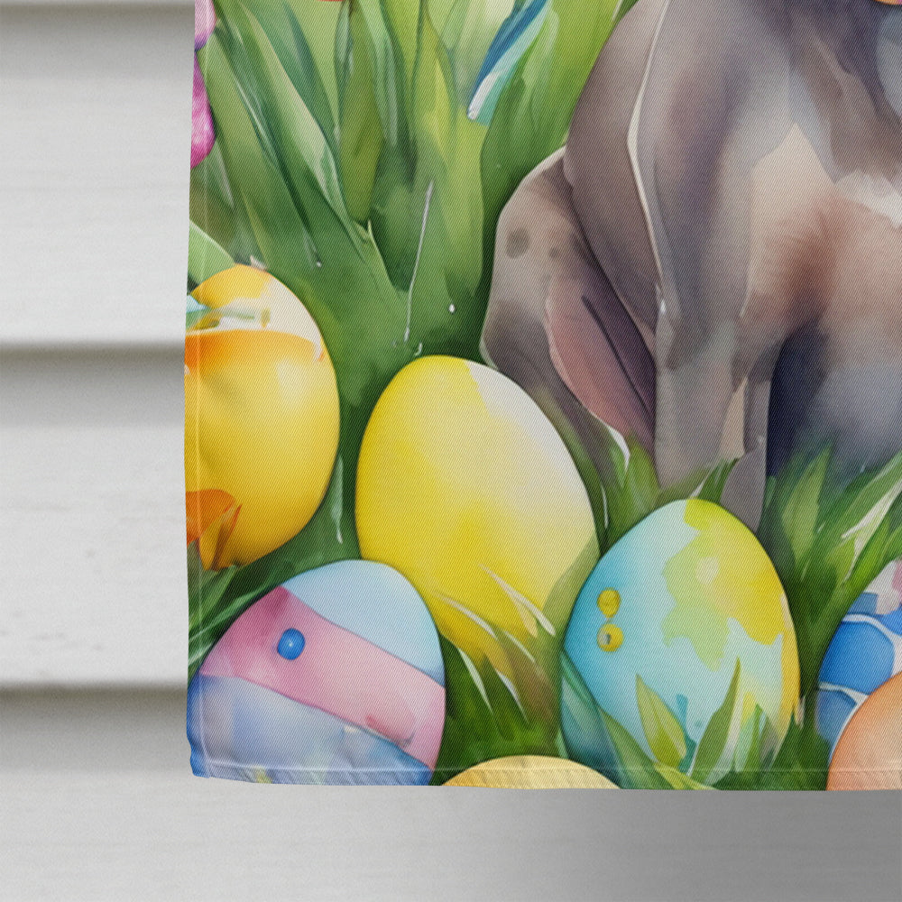 Weimaraner Easter Egg Hunt House Flag 28x40 Porch Sleeve Pole Decorative Outside Yard Banner Artwork Wall Hanging, Polyester