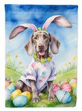 Weimaraner Easter Egg Hunt House Flag 28x40 Porch Sleeve Pole Decorative Outside Yard Banner Artwork Wall Hanging, Polyester