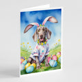 Weimaraner Easter Egg Hunt Greeting Cards Pack of 8 Blank Cards with Envelopes Whimsical A7 Size 5x7
