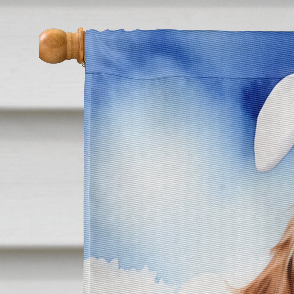 Welsh Springer Spaniel Easter Egg Hunt House Flag 28x40 Porch Sleeve Pole Decorative Outside Yard Banner Artwork Wall Hanging, Polyester