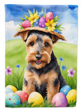 Welsh Terrier Easter Egg Hunt House Flag 28x40 Porch Sleeve Pole Decorative Outside Yard Banner Artwork Wall Hanging, Polyester