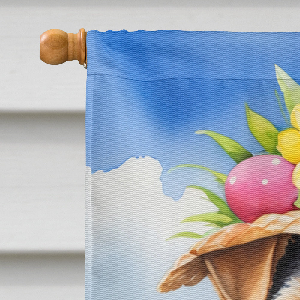 Welsh Terrier Easter Egg Hunt House Flag 28x40 Porch Sleeve Pole Decorative Outside Yard Banner Artwork Wall Hanging, Polyester