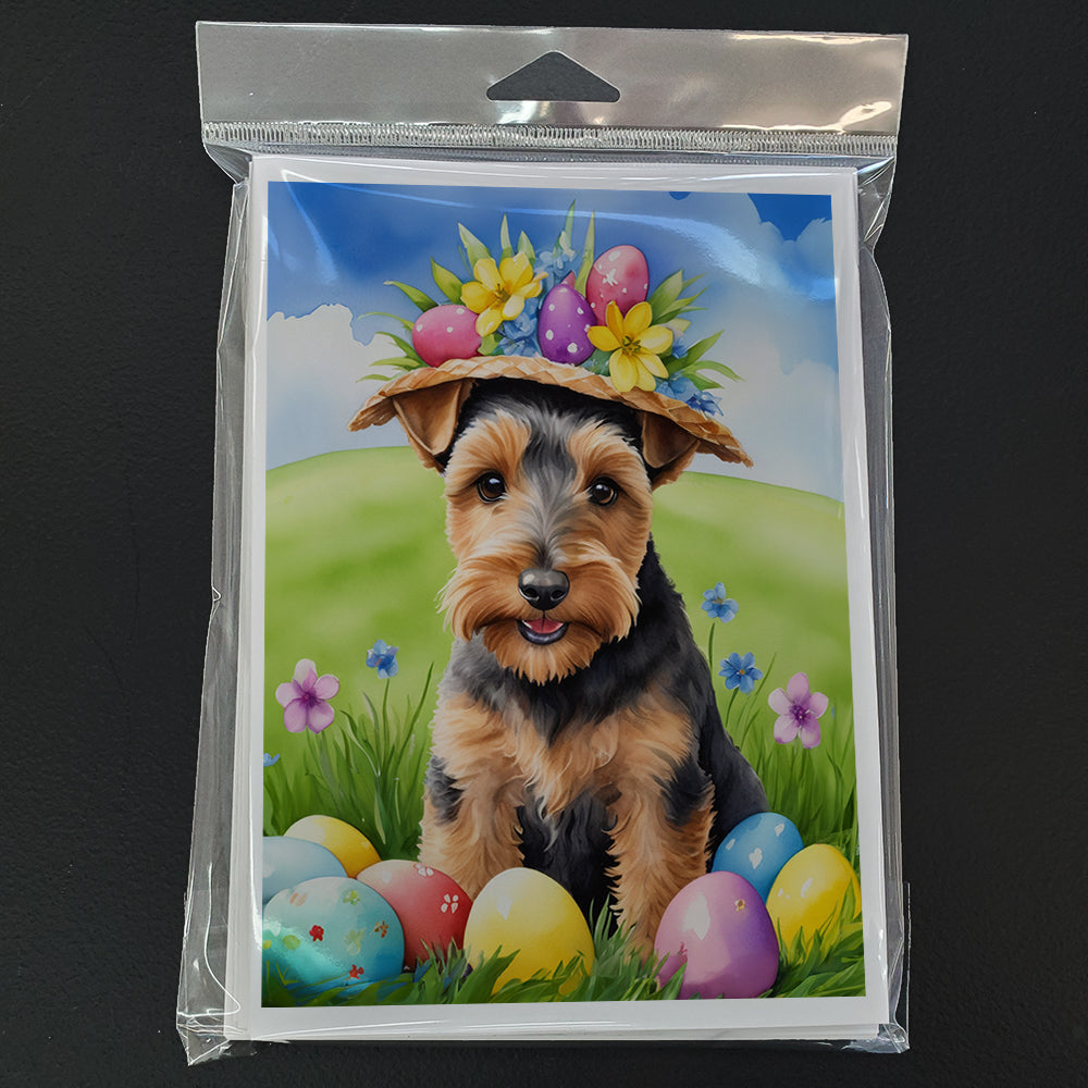 Welsh Terrier Easter Egg Hunt Greeting Cards Pack of 8 Blank Cards with Envelopes Whimsical A7 Size 5x7