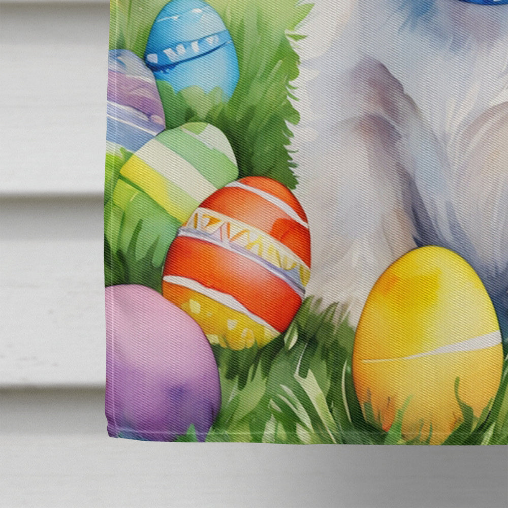Westie Easter Egg Hunt House Flag 28x40 Porch Sleeve Pole Decorative Outside Yard Banner Artwork Wall Hanging, Polyester