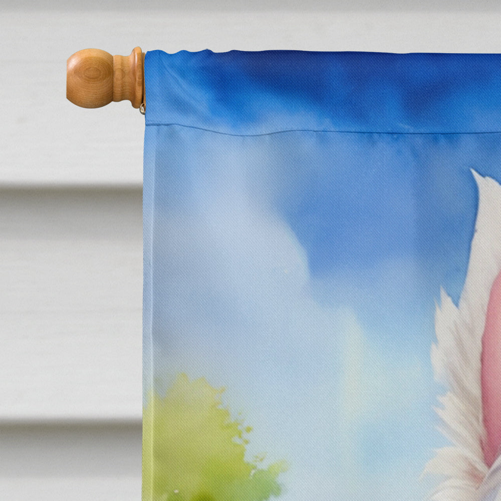 Westie Easter Egg Hunt House Flag 28x40 Porch Sleeve Pole Decorative Outside Yard Banner Artwork Wall Hanging, Polyester
