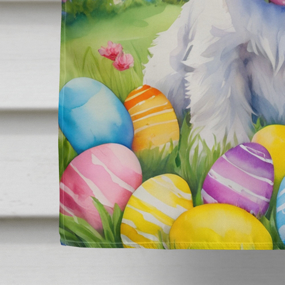Westie Easter Egg Hunt House Flag 28x40 Porch Sleeve Pole Decorative Outside Yard Banner Artwork Wall Hanging, Polyester