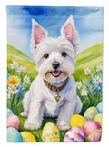 Westie Easter Egg Hunt House Flag 28x40 Porch Sleeve Pole Decorative Outside Yard Banner Artwork Wall Hanging, Polyester