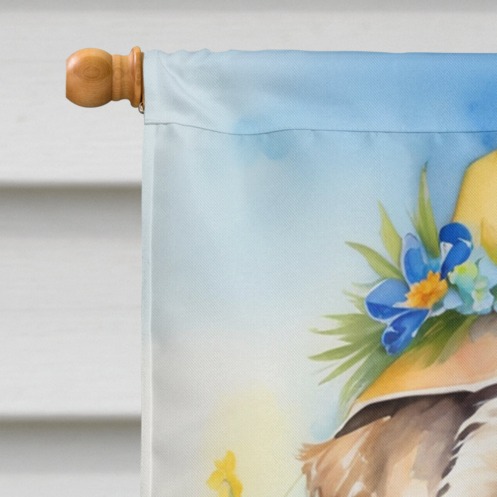 Wheaten Terrier Easter Egg Hunt House Flag 28x40 Porch Sleeve Pole Decorative Outside Yard Banner Artwork Wall Hanging, Polyester