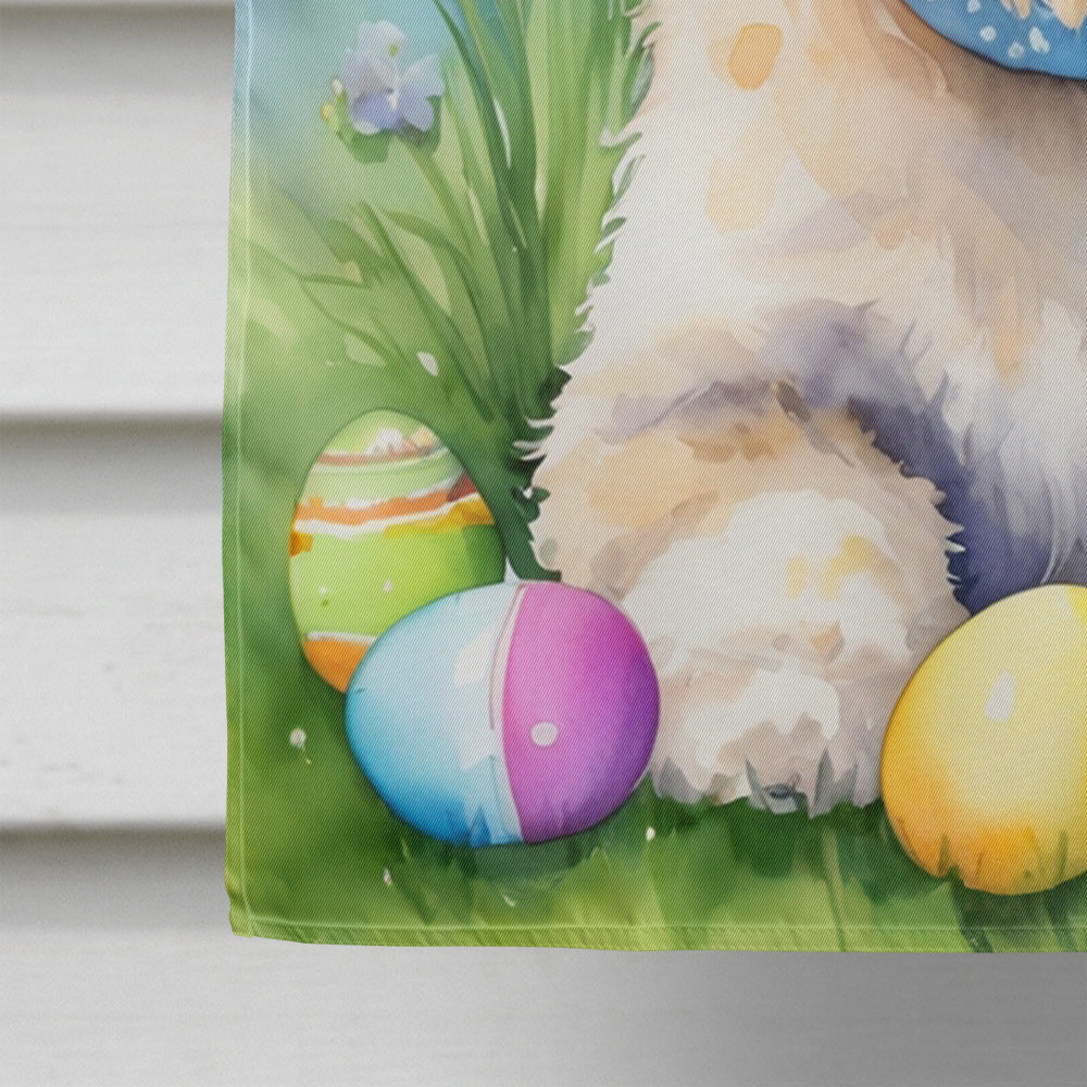 Wheaten Terrier Easter Egg Hunt House Flag 28x40 Porch Sleeve Pole Decorative Outside Yard Banner Artwork Wall Hanging, Polyester