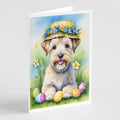 Wheaten Terrier Easter Egg Hunt Greeting Cards Pack of 8 Blank Cards with Envelopes Whimsical A7 Size 5x7