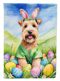 Wheaten Terrier Easter Egg Hunt House Flag 28x40 Porch Sleeve Pole Decorative Outside Yard Banner Artwork Wall Hanging, Polyester