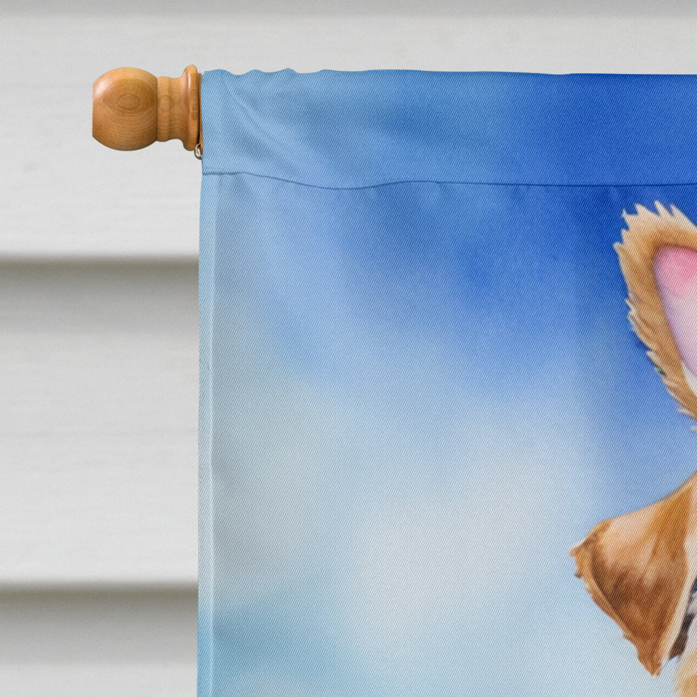 Wheaten Terrier Easter Egg Hunt House Flag 28x40 Porch Sleeve Pole Decorative Outside Yard Banner Artwork Wall Hanging, Polyester