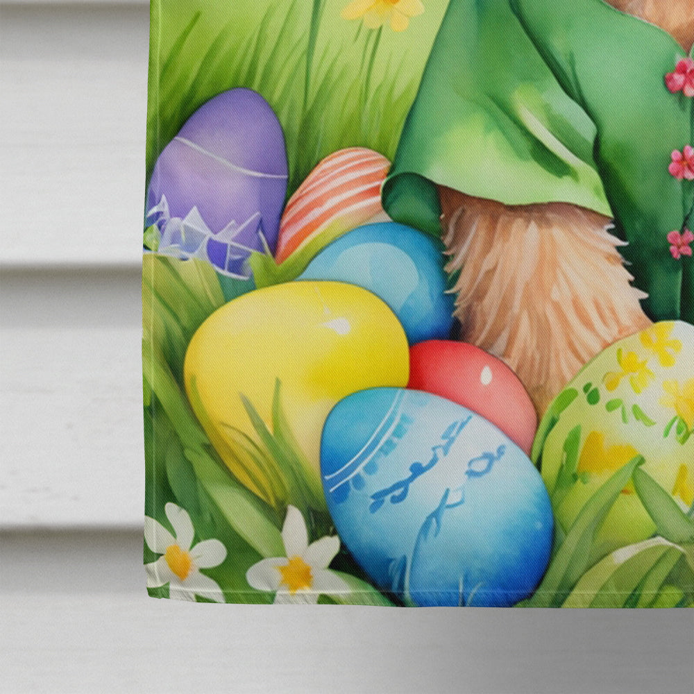 Wheaten Terrier Easter Egg Hunt House Flag 28x40 Porch Sleeve Pole Decorative Outside Yard Banner Artwork Wall Hanging, Polyester