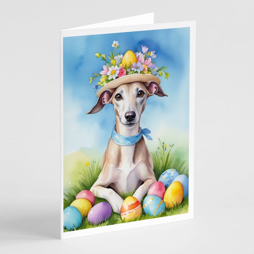 Whippet Easter Egg Hunt Greeting Cards Pack of 8 Blank Cards with Envelopes Whimsical A7 Size 5x7