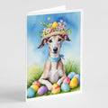Whippet Easter Egg Hunt Greeting Cards Pack of 8 Blank Cards with Envelopes Whimsical A7 Size 5x7