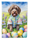 Wirehaired Pointing Griffon Easter Egg Hunt House Flag 28x40 Porch Sleeve Pole Decorative Outside Yard Banner Artwork Wall Hanging, Polyester