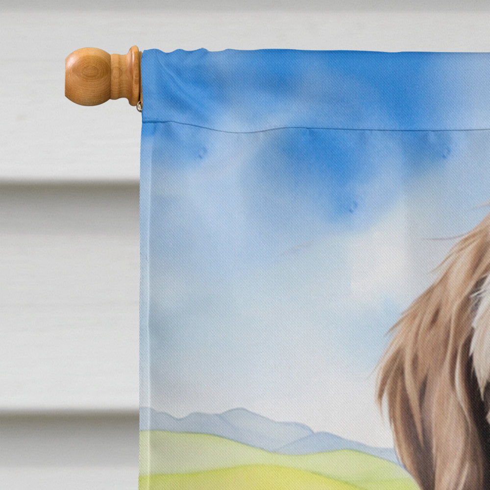 Wirehaired Pointing Griffon Easter Egg Hunt House Flag 28x40 Porch Sleeve Pole Decorative Outside Yard Banner Artwork Wall Hanging, Polyester