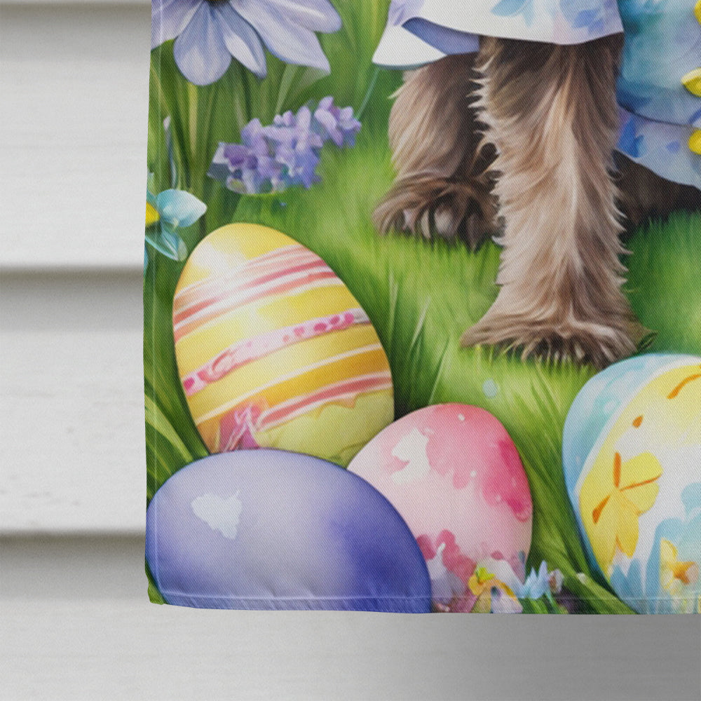 Wirehaired Pointing Griffon Easter Egg Hunt House Flag 28x40 Porch Sleeve Pole Decorative Outside Yard Banner Artwork Wall Hanging, Polyester