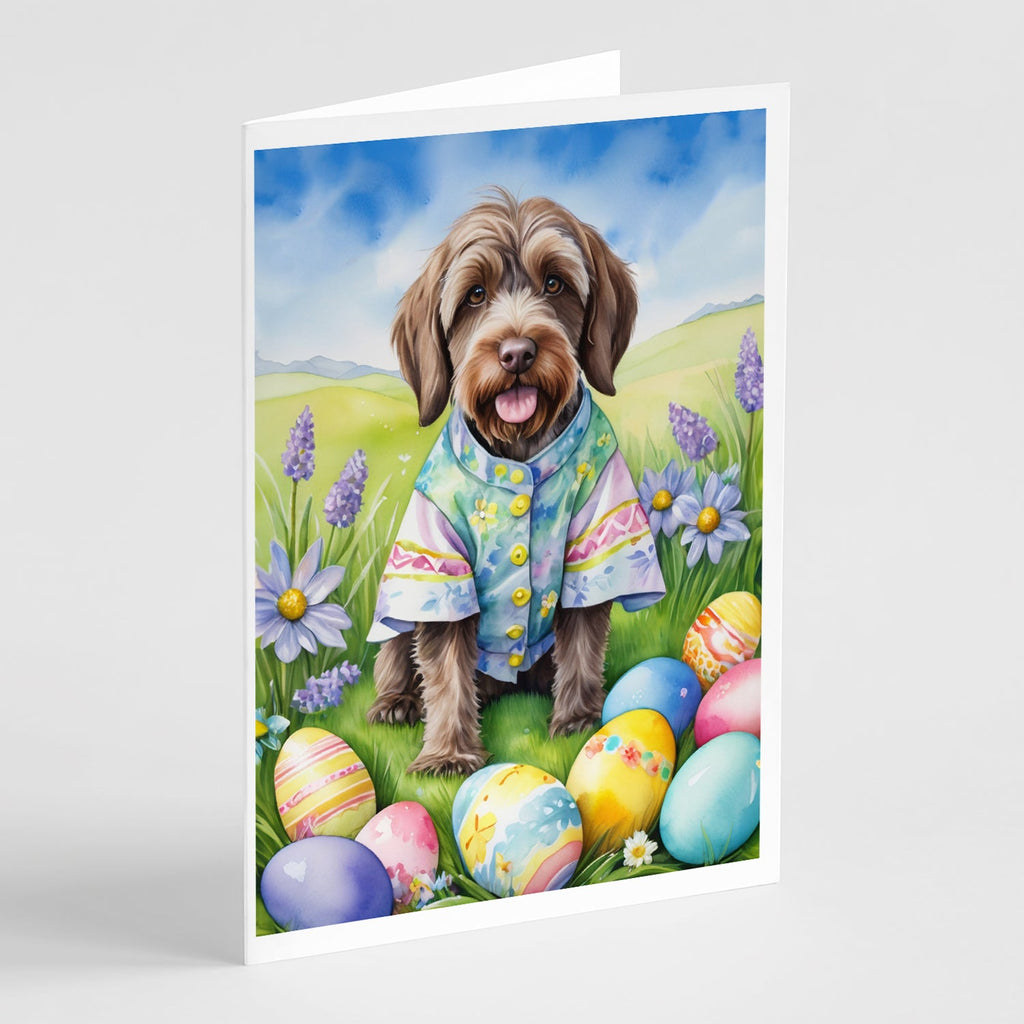 Wirehaired Pointing Griffon Easter Egg Hunt Greeting Cards Pack of 8 Blank Cards with Envelopes Whimsical A7 Size 5x7