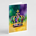 King's Mardi Gras Crown Greeting Cards Pack of 8 Blank Cards with Envelopes Whimsical A7 Size 5x7