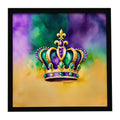 King's Mardi Gras Crown Framed Metal Print Bathroom, Kitchen, Office, Home Decor Wall Art Ready to Hang, Square, 8X8