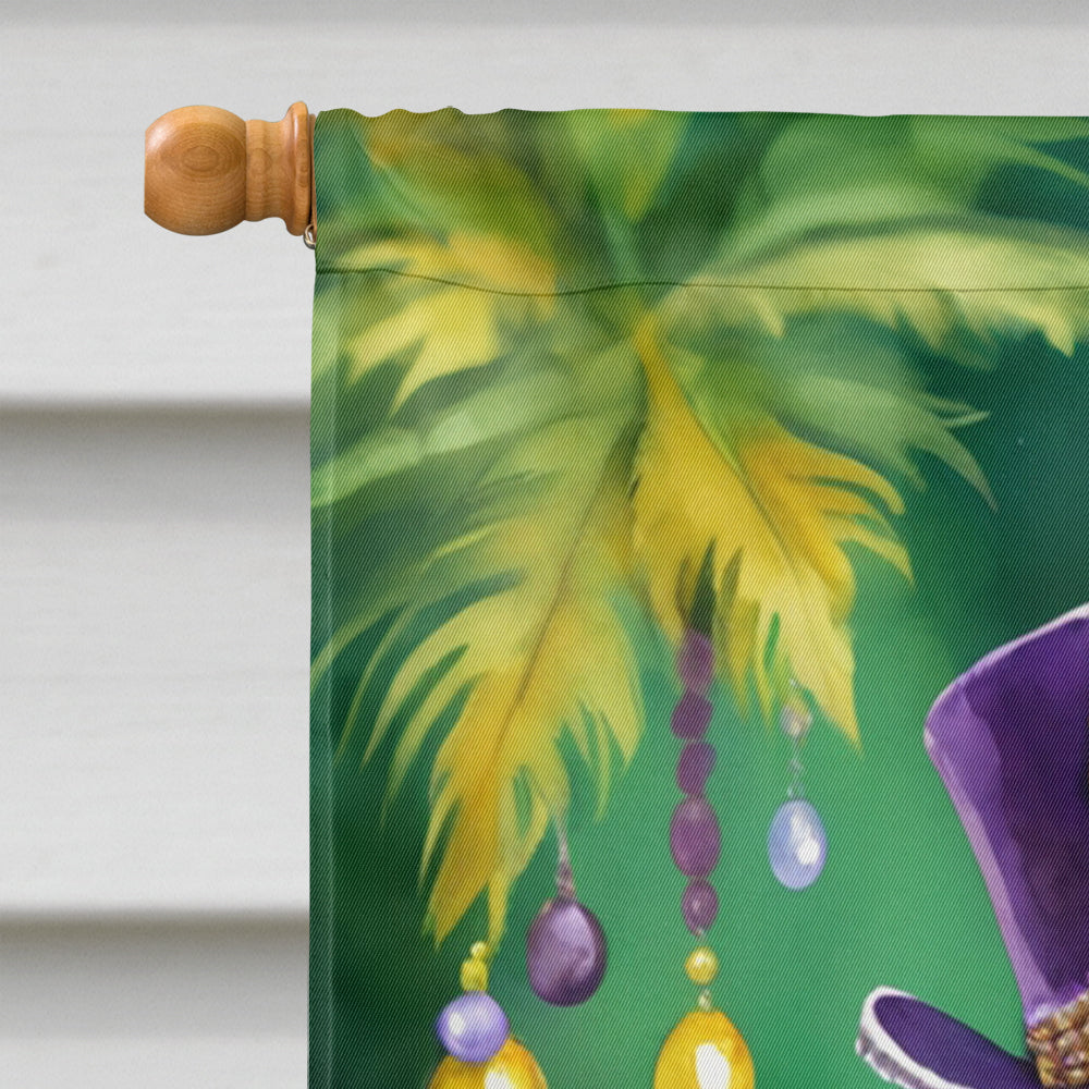 Alligator King of Mardi Gras House Flag 28x40 Porch Sleeve Pole Decorative Outside Yard Banner Artwork Wall Hanging, Polyester