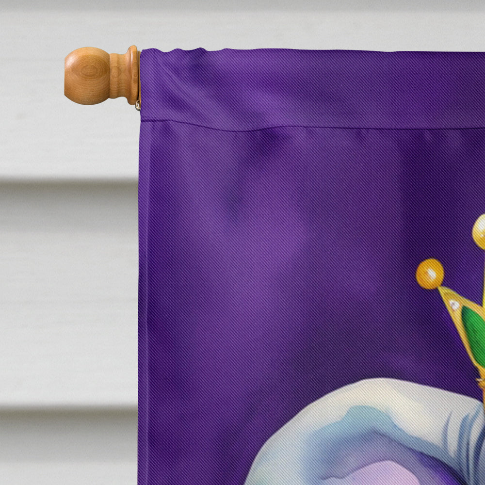Elephant King of Mardi Gras House Flag 28x40 Porch Sleeve Pole Decorative Outside Yard Banner Artwork Wall Hanging, Polyester