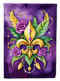 Fleur de lis Mardi Gras House Flag 28x40 Porch Sleeve Pole Decorative Outside Yard Banner Artwork Wall Hanging, Polyester