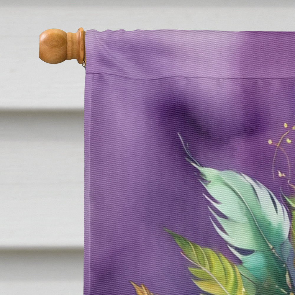 Flowers Mardi Gras House Flag 28x40 Porch Sleeve Pole Decorative Outside Yard Banner Artwork Wall Hanging, Polyester