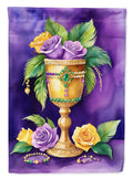 Goblet Mardi Gras House Flag 28x40 Porch Sleeve Pole Decorative Outside Yard Banner Artwork Wall Hanging, Polyester