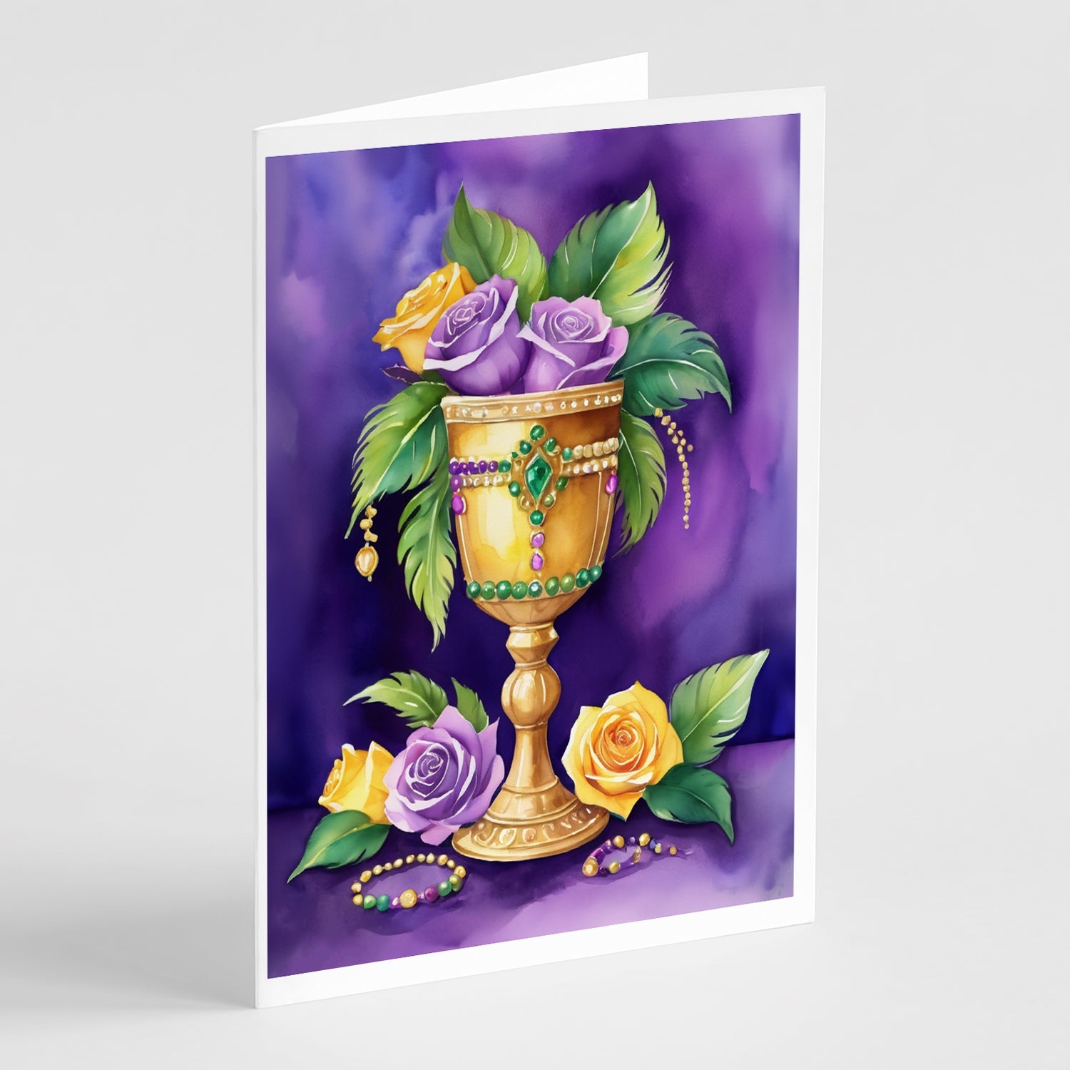 Goblet Mardi Gras Greeting Cards Pack of 8 Blank Cards with Envelopes Whimsical A7 Size 5x7