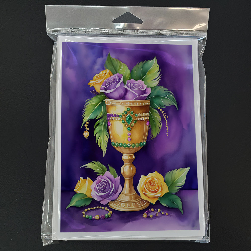 Goblet Mardi Gras Greeting Cards Pack of 8 Blank Cards with Envelopes Whimsical A7 Size 5x7