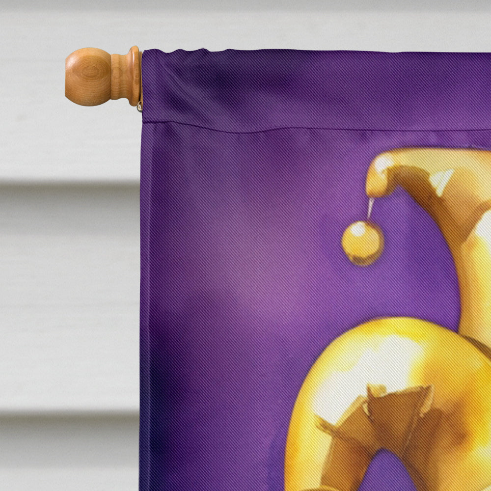 Jester Mardi Gras House Flag 28x40 Porch Sleeve Pole Decorative Outside Yard Banner Artwork Wall Hanging, Polyester