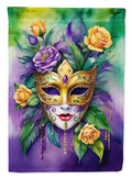 Mask Mardi Gras House Flag 28x40 Porch Sleeve Pole Decorative Outside Yard Banner Artwork Wall Hanging, Polyester