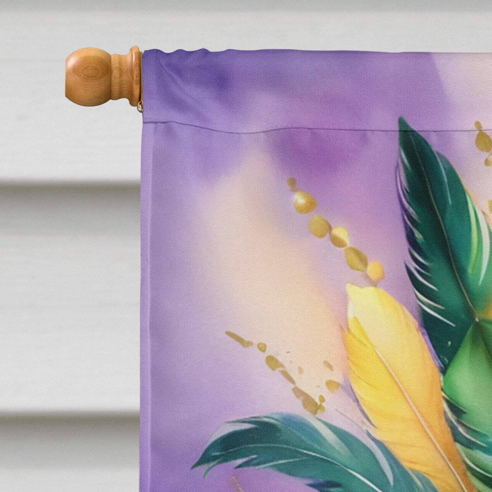 Mask Mardi Gras House Flag 28x40 Porch Sleeve Pole Decorative Outside Yard Banner Artwork Wall Hanging, Polyester