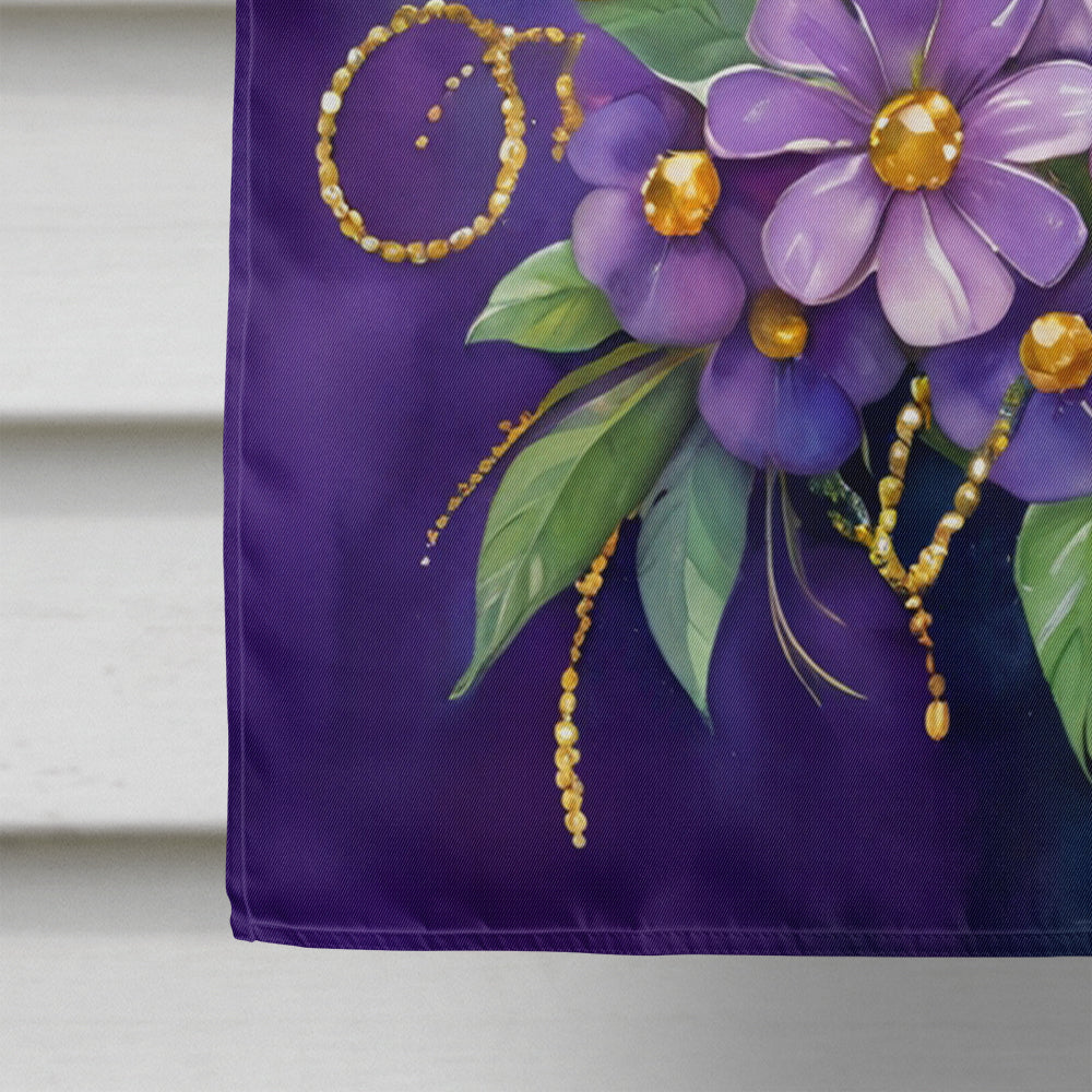 Mask Mardi Gras House Flag 28x40 Porch Sleeve Pole Decorative Outside Yard Banner Artwork Wall Hanging, Polyester