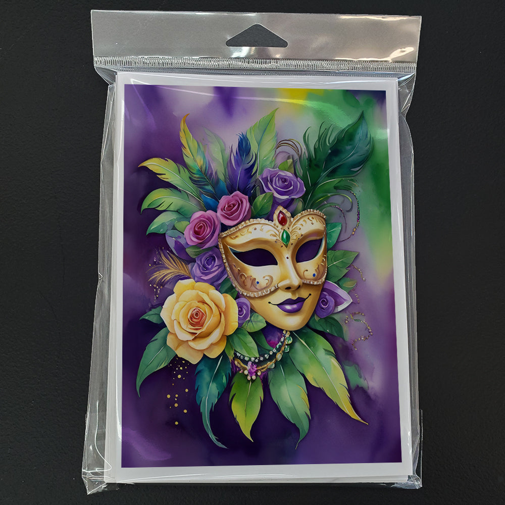 Mask Mardi Gras Greeting Cards Pack of 8 Blank Cards with Envelopes Whimsical A7 Size 5x7