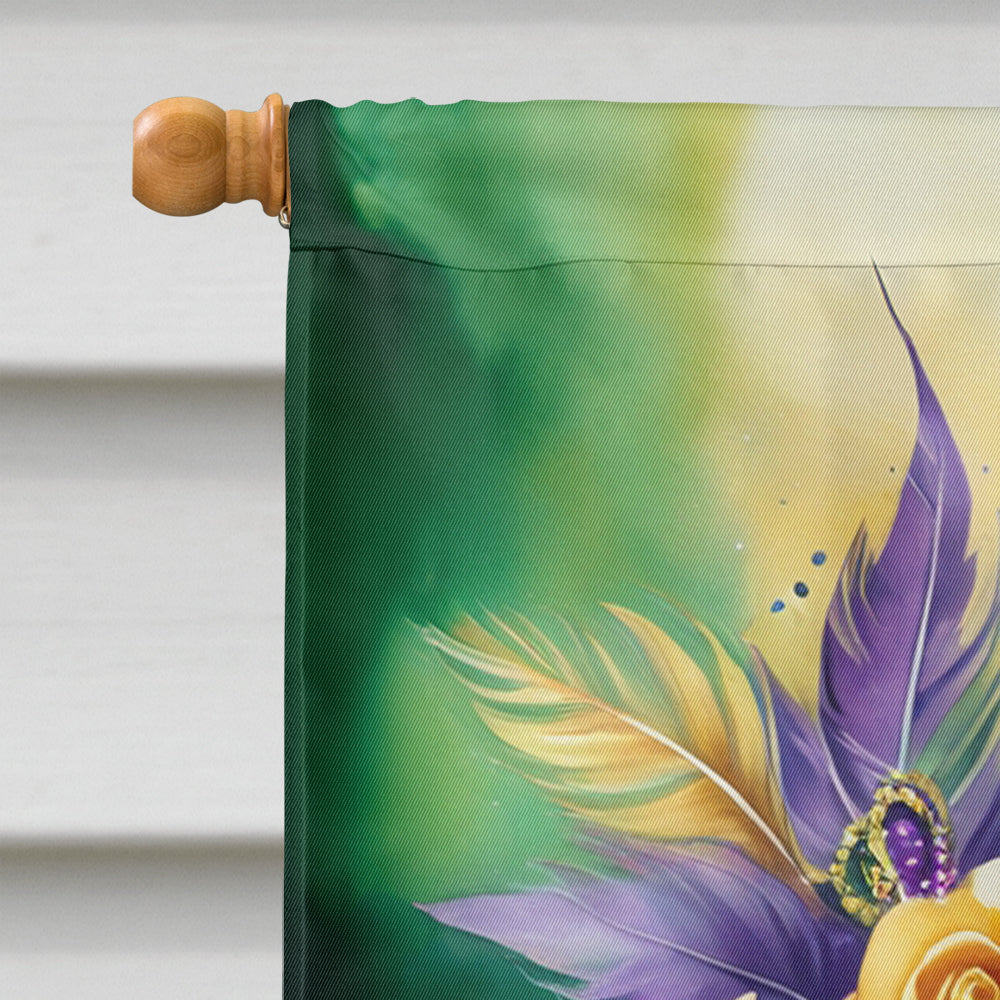 Mask Mardi Gras House Flag 28x40 Porch Sleeve Pole Decorative Outside Yard Banner Artwork Wall Hanging, Polyester
