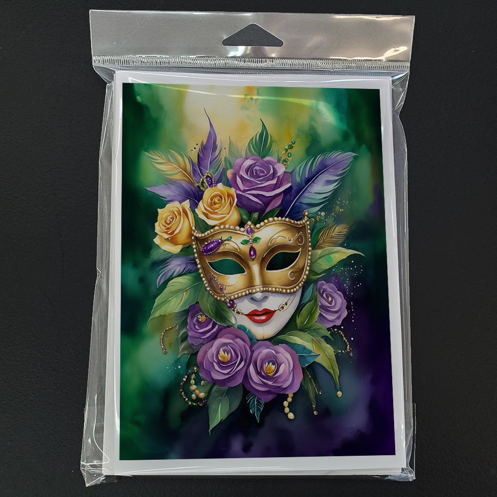 Mask Mardi Gras Greeting Cards Pack of 8 Blank Cards with Envelopes Whimsical A7 Size 5x7