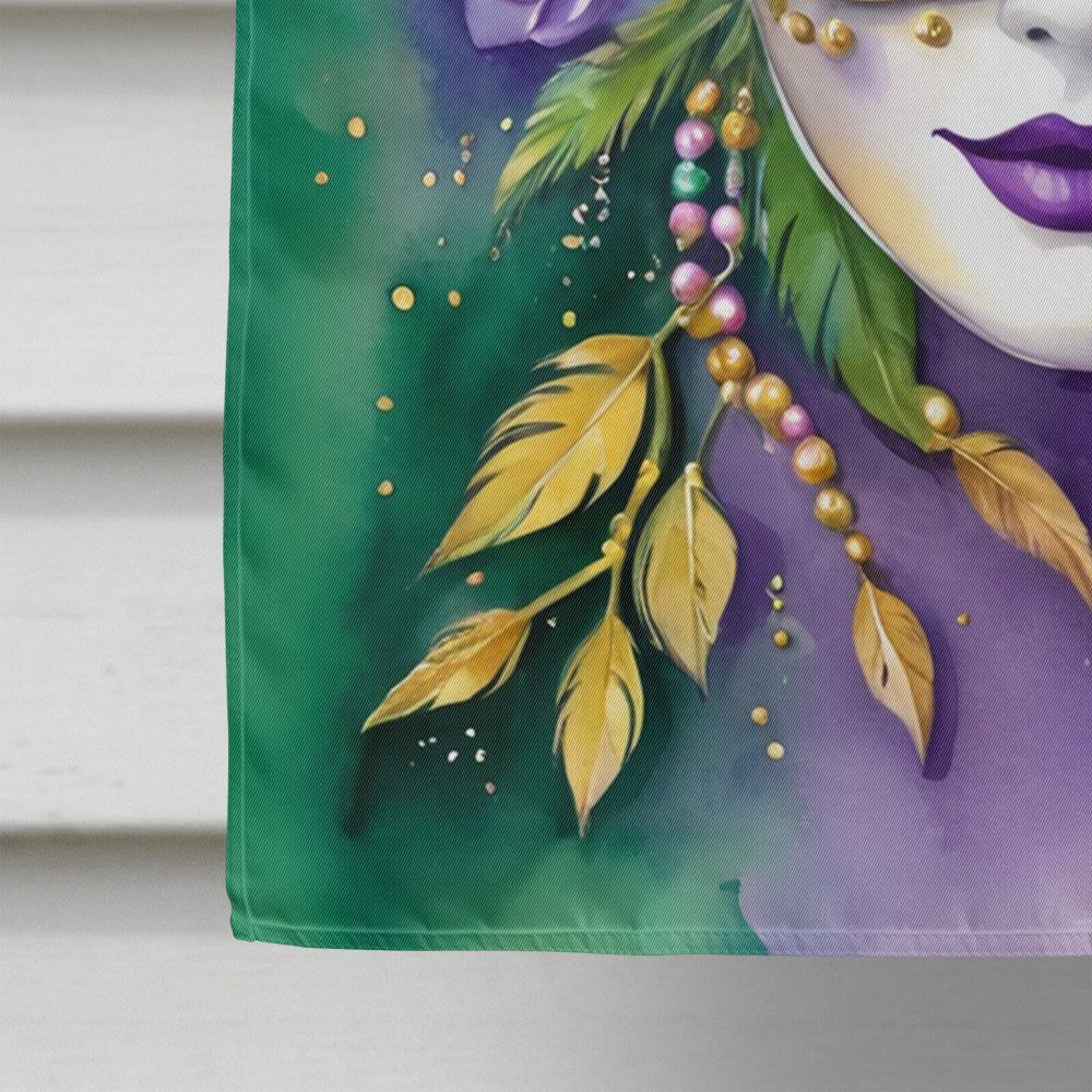 Mask Mardi Gras House Flag 28x40 Porch Sleeve Pole Decorative Outside Yard Banner Artwork Wall Hanging, Polyester