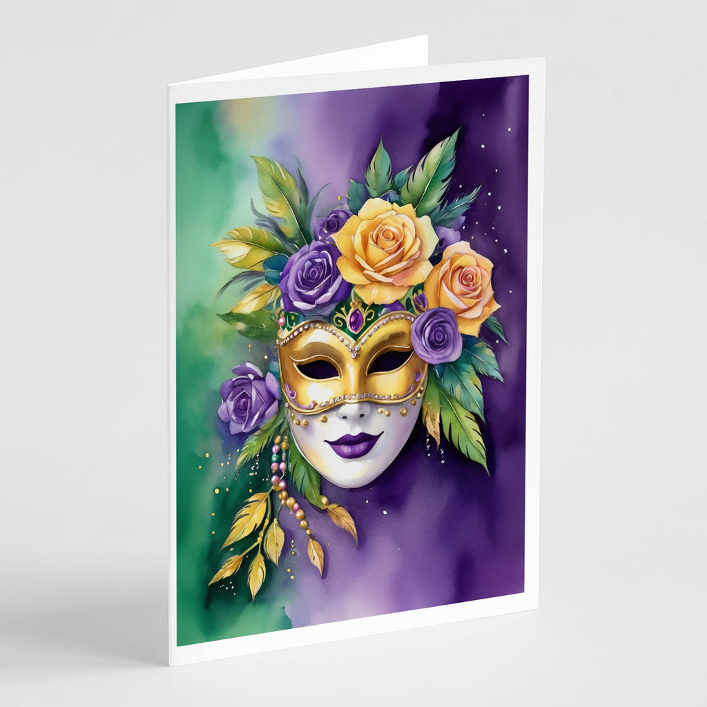 Mask Mardi Gras Greeting Cards Pack of 8 Blank Cards with Envelopes Whimsical A7 Size 5x7