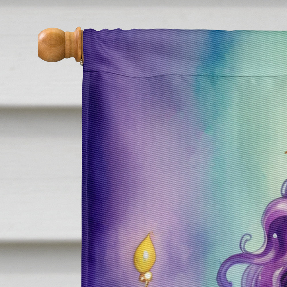 Mermaid Mardi Gras House Flag 28x40 Porch Sleeve Pole Decorative Outside Yard Banner Artwork Wall Hanging, Polyester