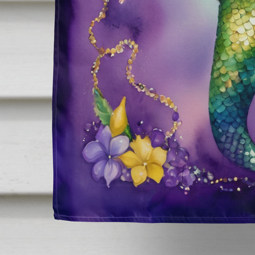 Mermaid Mardi Gras House Flag 28x40 Porch Sleeve Pole Decorative Outside Yard Banner Artwork Wall Hanging, Polyester