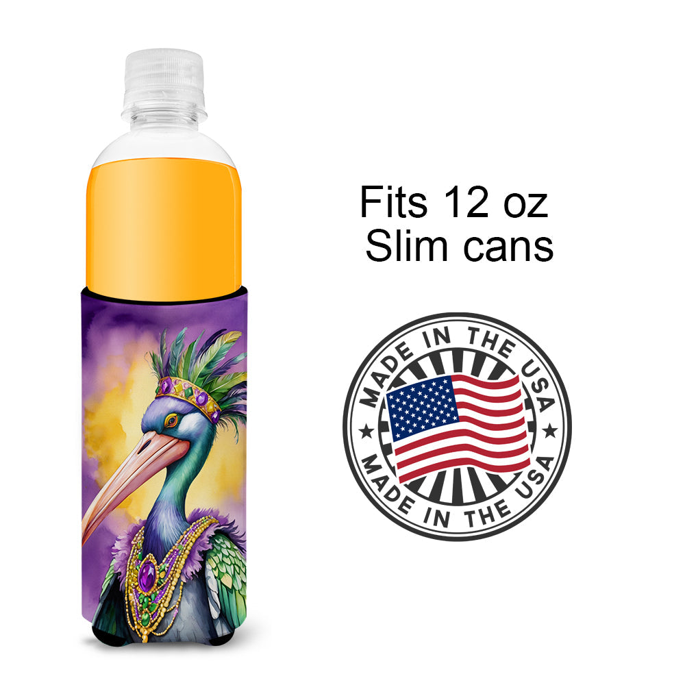 Pelican Mardi Gras Slim Can Hugger , Insulated Foam Hugger for 12 oz Slim Cans, Beer Bottles & Water Bottles, Printed in USA